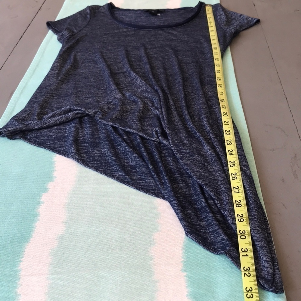 White House Black Market Asymmetrical Hem Blue Top Tee Shirt XS - Picture 10 of 12